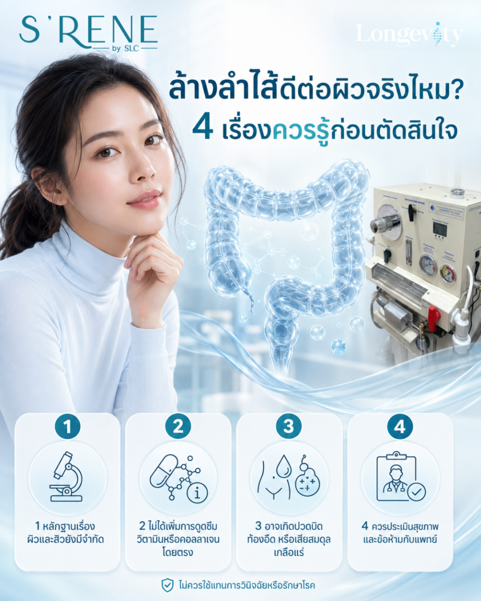 ผิวพัง เป็นสิวไม่หาย อาจเพราะลำไส้พัง! เจาะลึกความลับ Gut-Skin Connection พร้อมทางลัดฟื้นฟูผิวด้วย COLON HYDROTHERAPY PROGRAM ที่ S’RENE by SLC
